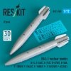 RESKIT RS72-0589 B43-1 nuclear bombs (2 pcs) (A-4, A-6A/E, A-7C/E, B-47B/E, B-58A, F-100D/F, F-104A/C, F-105D/F, F-111A/E/D/F, F-4C/D/E ) (3D Printed) (1/72)
